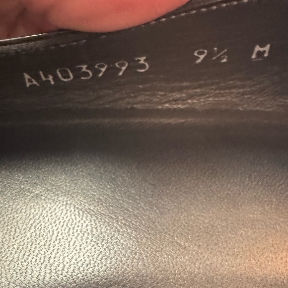 Stuart Weitzman Black Patent Leather Silver Buckle Peep-Toe Flats - Picture 9 of 9